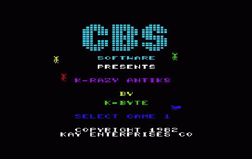 K-Razy Antiks title screen for Vic-20